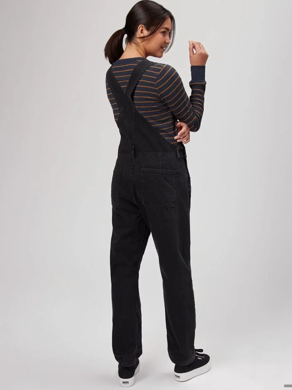 Free People We the Free Ziggy Black Denim Overalls Jumpsuit